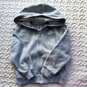 Kids NIKE Jacket XS 5 Gray Full Zip Hooded